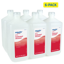 Equate 91 Isopropyl Alcohol Antiseptic Liquid, Resealable, 6 PACK, 6 x 32 fl oz