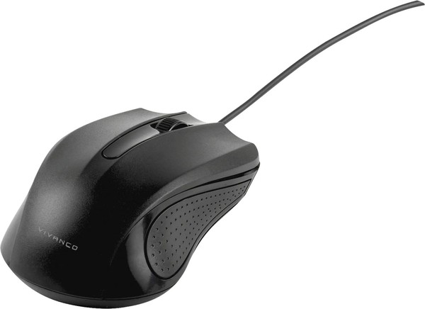 Usb Maus Kabelgebunden Schwarz 1000Dpi 3 Tasten FüR Rechts LinkshäNder-image