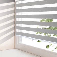 Zebra Blinds Cordless Zebra Shades for Windows Free-Stop Roller Windows Shade...