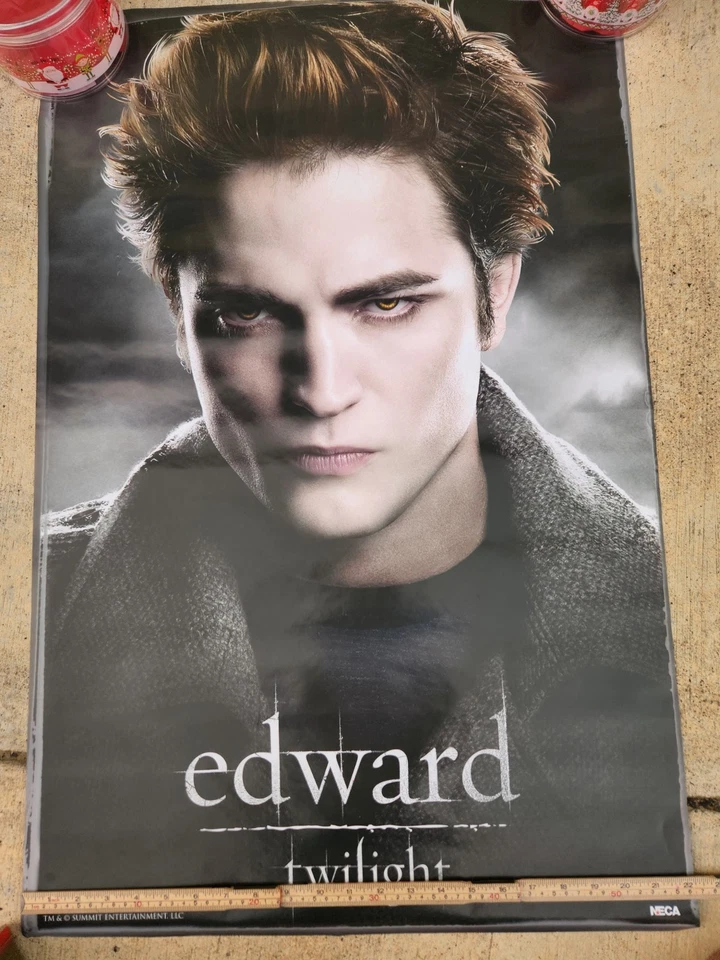 Póster de la película Edward Crepúsculo Robert Pattinson NECA decoración de vampiros vintage de los años 2000 Foto 3 de 4