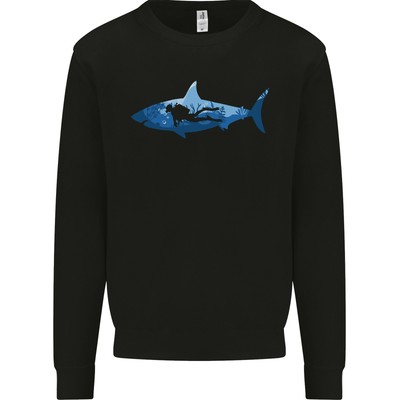 Großer Weißer Hai Scuba Diver Tauchen Kinder Sweatshirt Pullover
