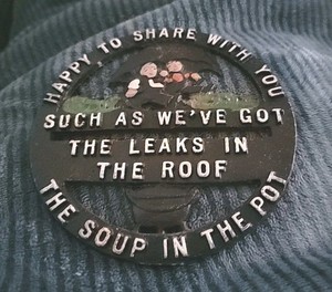 Vintage Trivet Happy to Share With You  Leaks In Roof Soup In The Pot 5”