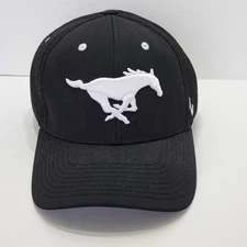 SMU Mustangs Southern Baptist University Black White Baseball Cap Hat Zephyr