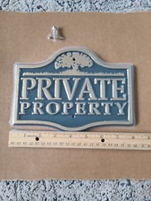 Private Property Solid Metal Gray  Gold Heavy Duty Wall Or Door Sign 8x6"