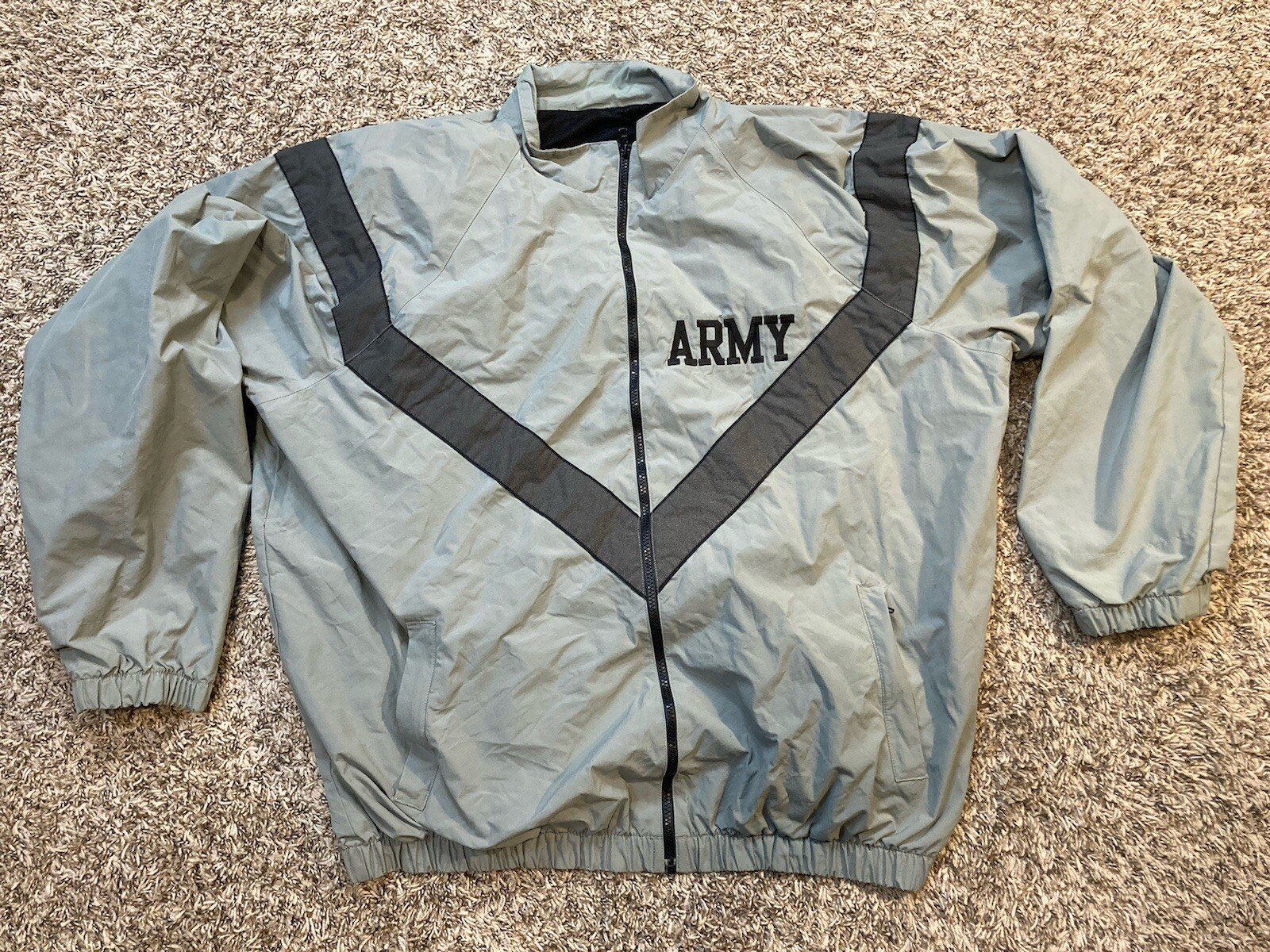 Army Athletic Warm-Up Jacket Gray Black XXXL US Physical Fitness-image
