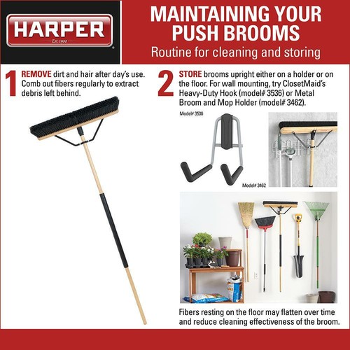 Harper Druckbesen glatte Oberfläche Hartholz/Stahl Griff weiche Borste 24 Zoll Breite - Bild 8 von 12