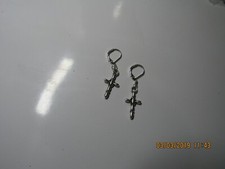 CROSS-LEVERBACK-BOHO EARRINGS-HANDMADE-GREAT GIFT