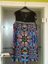 B76a)Nuovo👗Tg 42 taglia XL Desigual abito estivo abito valigia paillettes NP 109