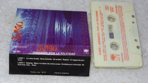 SUMO - CASSETTE "DIVIDIDOS POR LA FELICIDAD 1985" ORIGEN ARGENTINA !!! - Picture 3 of 7