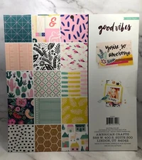 Good Vibes 48 Sheet 12x12 Medium Weight Paper Pad for Scrapbooking or Crafts