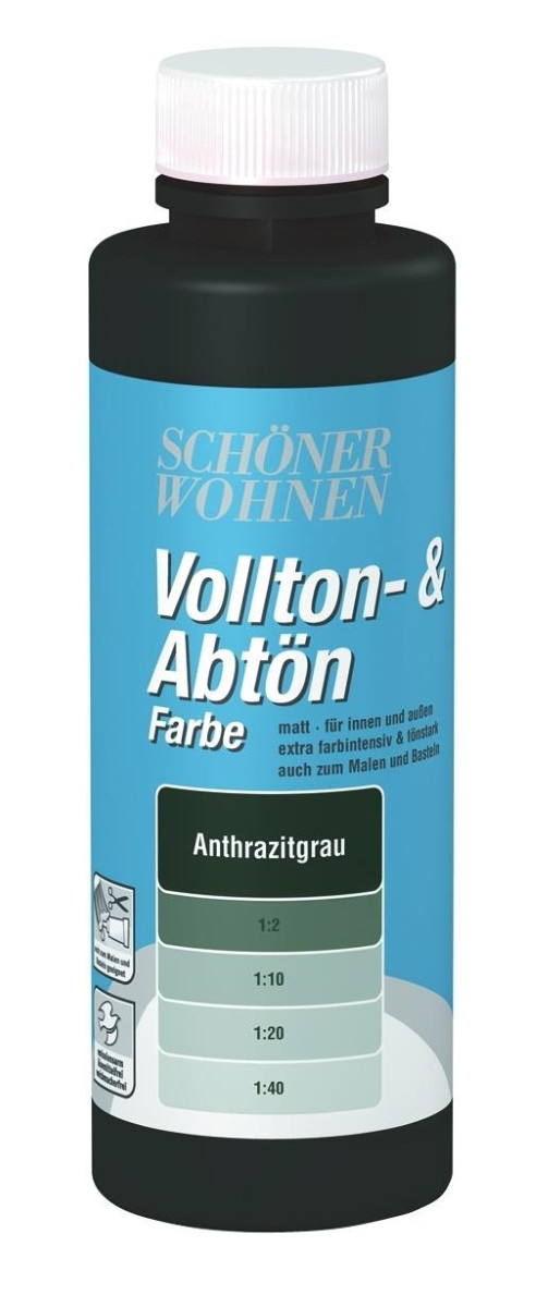 Voll- und Abtönfarbe Anthrazitgrau 125 ml