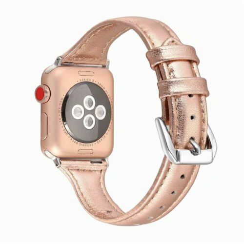 Correas de pulsera de cuero genuino para Apple Watch Series 7 6 5 4 3 2 1 38-45 mm - Imagen 8 de 18