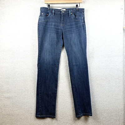 PERSONAL IDENTITY Jeans Women's 11/12 Straight Unique Colored Stitching Stretch
