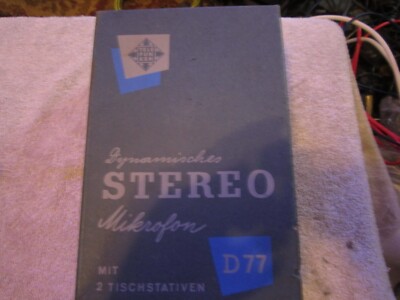 Vintage Telefunken D77 Stereo Microphones w/ Stands and Box