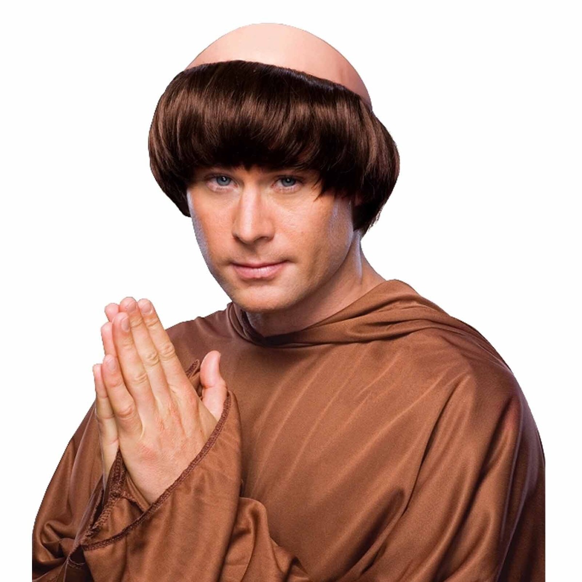 Monk Wig Brown Bald Spot Mens Religious Friar Tuck Australia