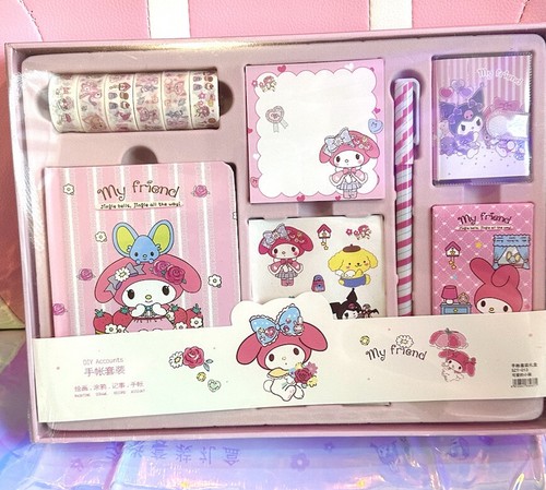 Sanrio My Melody Stationary Kit 7 Piece Set Purple Small Books, Pens, Stickers