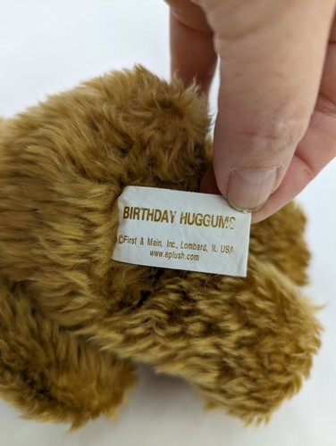 First Main Happy Birthday Bear Plush 7 Inch Huggums Stuffed Animal Toy - Picture 5 of 6