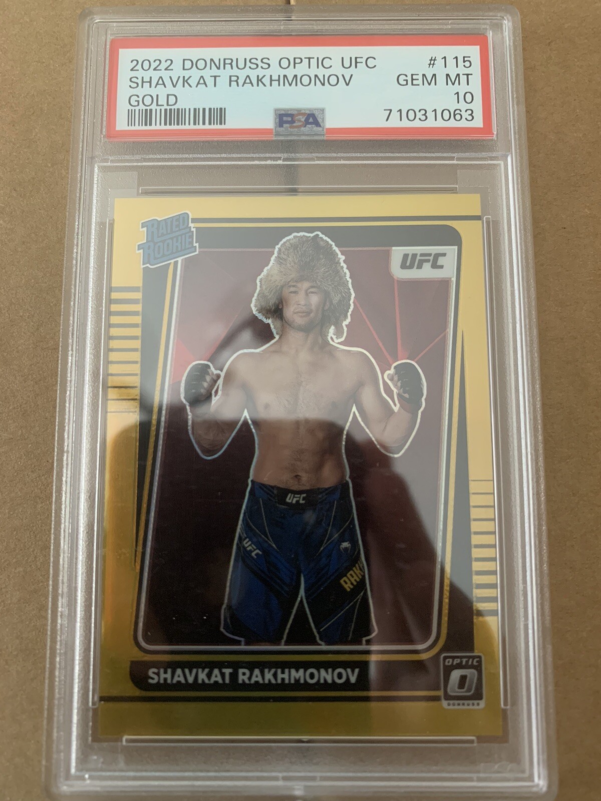 Shavkat Rakhmonov Gold 2022 Donruss Optic UFC 115 Rookie PSA 10 POP 1 CHAMP SOON
