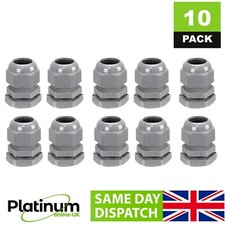 10 X 20MM GREY M20 6-12mm CABLE GLAND WATERPROOF IP68 COMPRESSION STUFFING