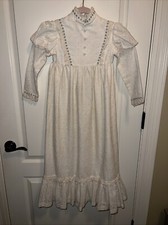 Dorissa Miami Vintage Girls Dress Size 6 Ivory Ruffle Eyelet Lace Maxi Read