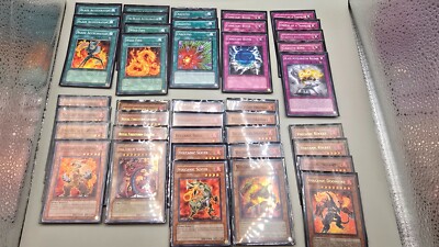 YUGIOH Volcanic/Pyro Beast Themed Full Complete Deck - Sleeved