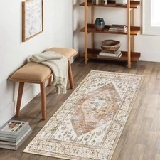 Vintage Washable Small Rug 2x4 Rug With Rubber Backed Thin Throw Rugs Boho Washa