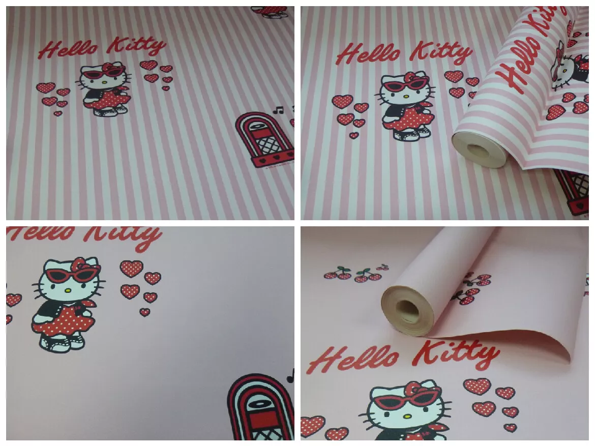 Hello Kitty Wallpaper - Smooth - Pink Kids Room - Feature Wall