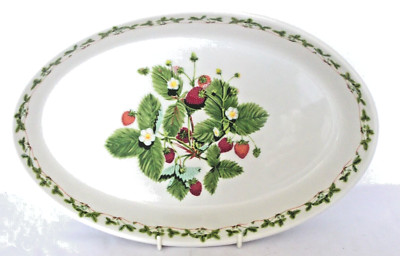 Portmeirion Sommer Erdbeeren große ovale Servierschale Lasagne 14 Zoll x 9,25 Zoll