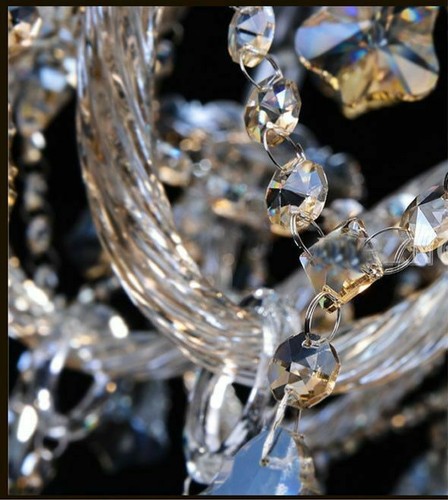 Crystal Pendant Chandelier Living Room Home Light Indoor Elegant Lamp Fixture - Picture 11 of 12