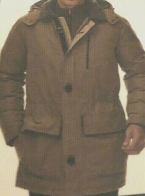 RAINFOREST MENS MICRO OXFORD HERITAGE PARKA COAT WITH HOODIE TOBACCO LARGE OLIVE
