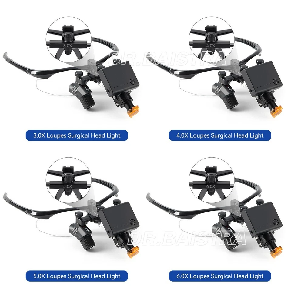Lupas binoculares ergo quirúrgicas dentales 3,0X-6,0X/luz principal LED de 5W - Imagen 2 de 4