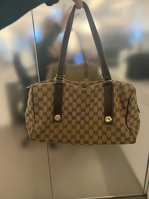 GUCCI Joy GG Boston Bag in Ivory and Brown - More Than You Can Imagine