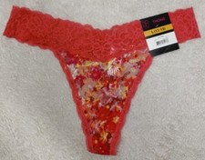 NWT No Boundaries All Over Lace Thong Panties Size L Orange Multicolor Design