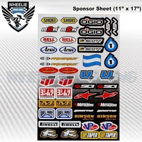 MOTOCROSS MOTORCYCLE DIRT BIKE ATV HELMET SPONSOR LOGO RACE STICKER DECAL #BG3RT - Bild 1 von 1