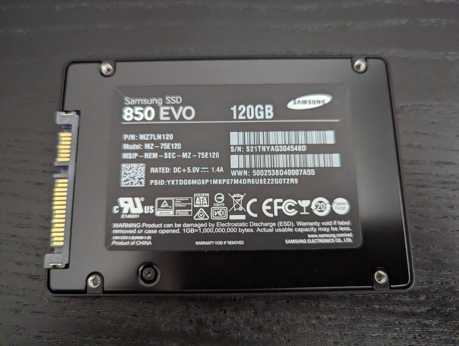 Samsung 850 120gb 2.5" SATA SSD Solid State Hard Drive Mz7ln120 X 20 for sale online | eBay