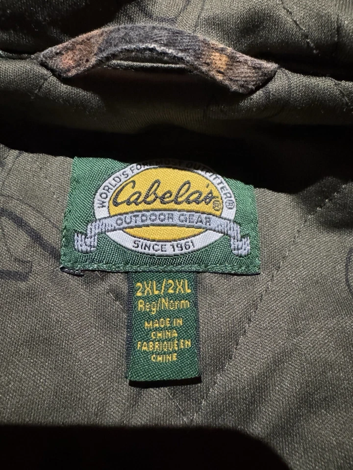 VTG Cabelas Realtree Camo Zip Up Hoodie Heavyweight Hunting Outdoors 2X Mens - Image 4 of 4