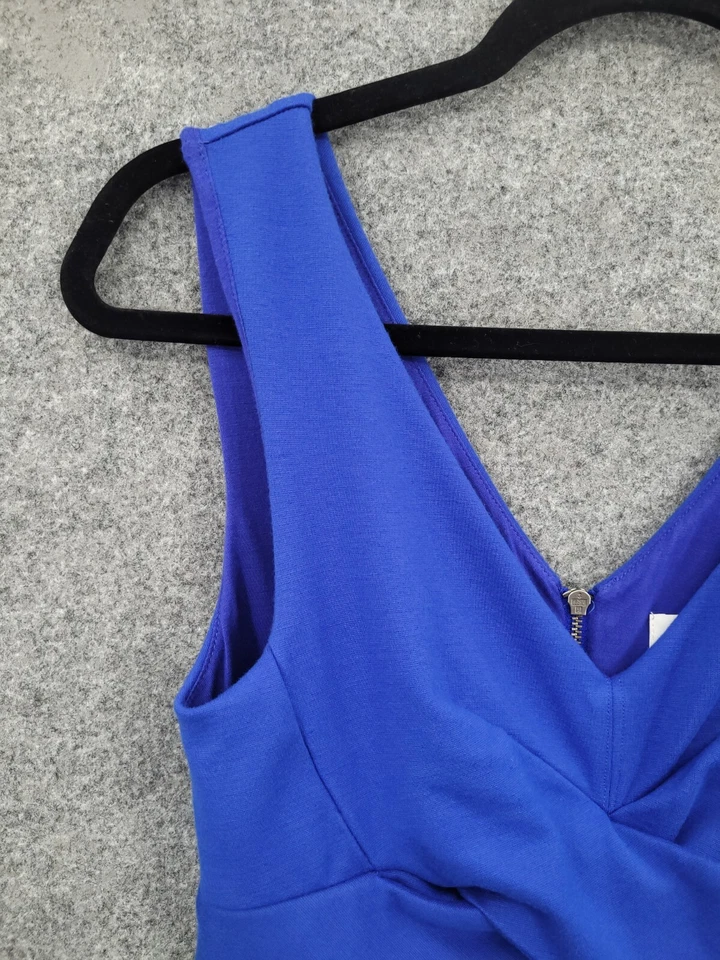 Vestido HD in Paris Anthropologie para mujer 4 sin mangas cuello en V línea A azul multi Foto 4 de 4