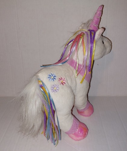 Ganz Webkinz Unicorn Ribbons Flowers Plush Stuffed NO CODE White Pink - Bild 4 von 8