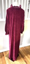 R. MICHAEL ALAN Vintage burgundy velvet ROBE zip front dress house coat L