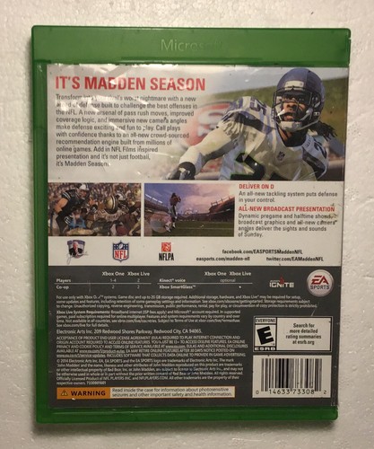 Madden NFL 15 Xbox One Ser X BACKWARD COMPATIBLE video game Tested Clean - Picture 3 of 5