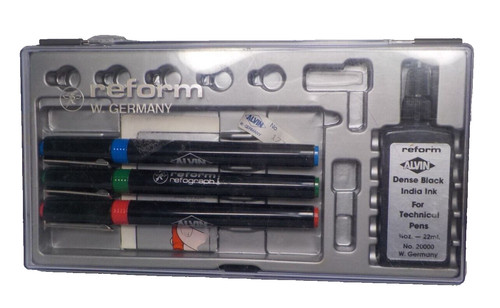 Vintage Reform Refograph 3 Technical Pen Set in Case Ink instructions W. Germany