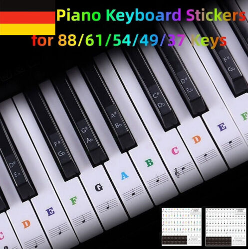 Keyboard Piano Sticker Kids Piano Stickers for Keys Keyboard Notes Sticker - Picture 1 of 16