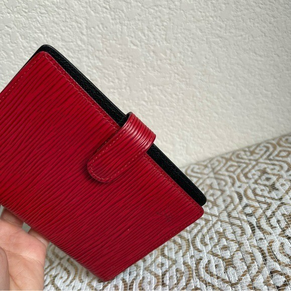 Louis Vuitton Red Epi Leather Small Agenda PM/ Passport Holder | eBay