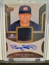 Bryce Brentz USA Star Prospect Patch Auto 384/399 2009 UD Signature Stars