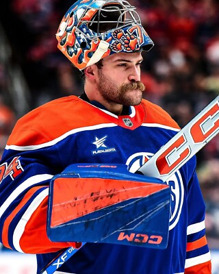 Stuart Skinner Movember Portrait Edmonton Oilers 8x10 NHL