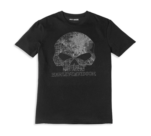 Harley-Davidson Men's Milwaukee Map Skull Graphic Tee - Tall, 96061-22VT