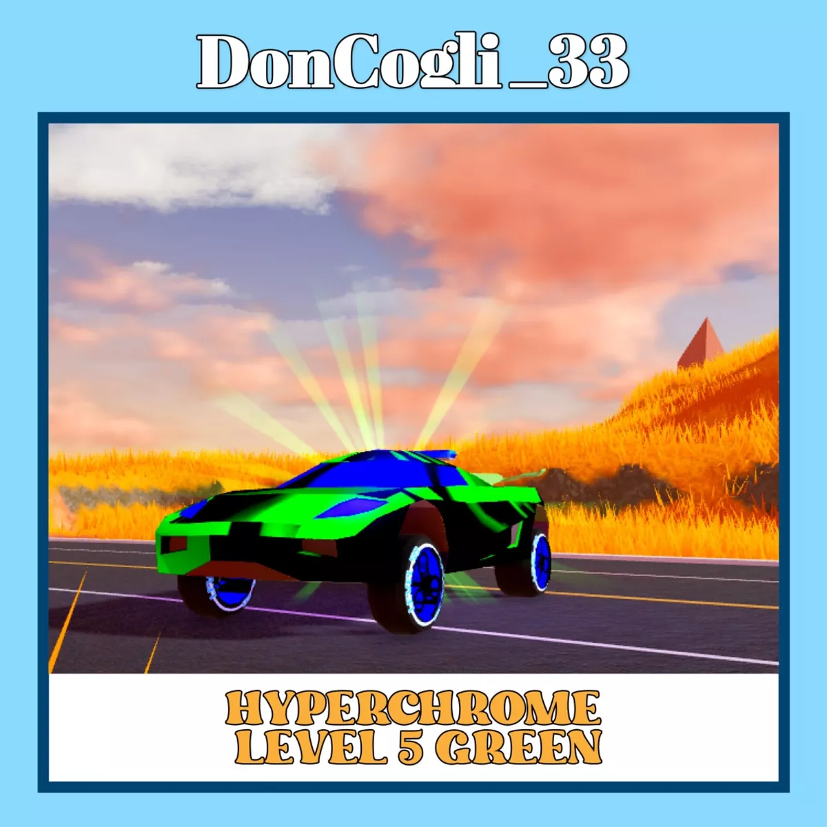 GREEN Hyper Chrome Level 5 💎CLEAN • CHEAP • FAST DELIVERY🍌 Roblox  Jailbreak