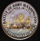 BATTLE OF FORT WASHINGTON-REV. WAR -COLORIZED KENNEDY HALF DOLLAR- LOT AA-6239