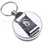 Retractable Card Badge Holder Recoil Ring Belt Clip Pull Key Chain Hunting Tool