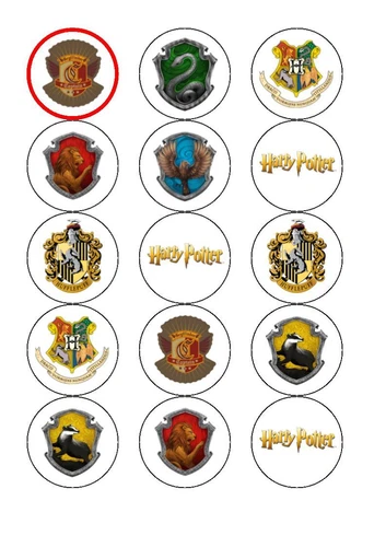Harry Potter | Hogwarts Edible  Birthday Party Cupcake Toppers 15 x 5cm